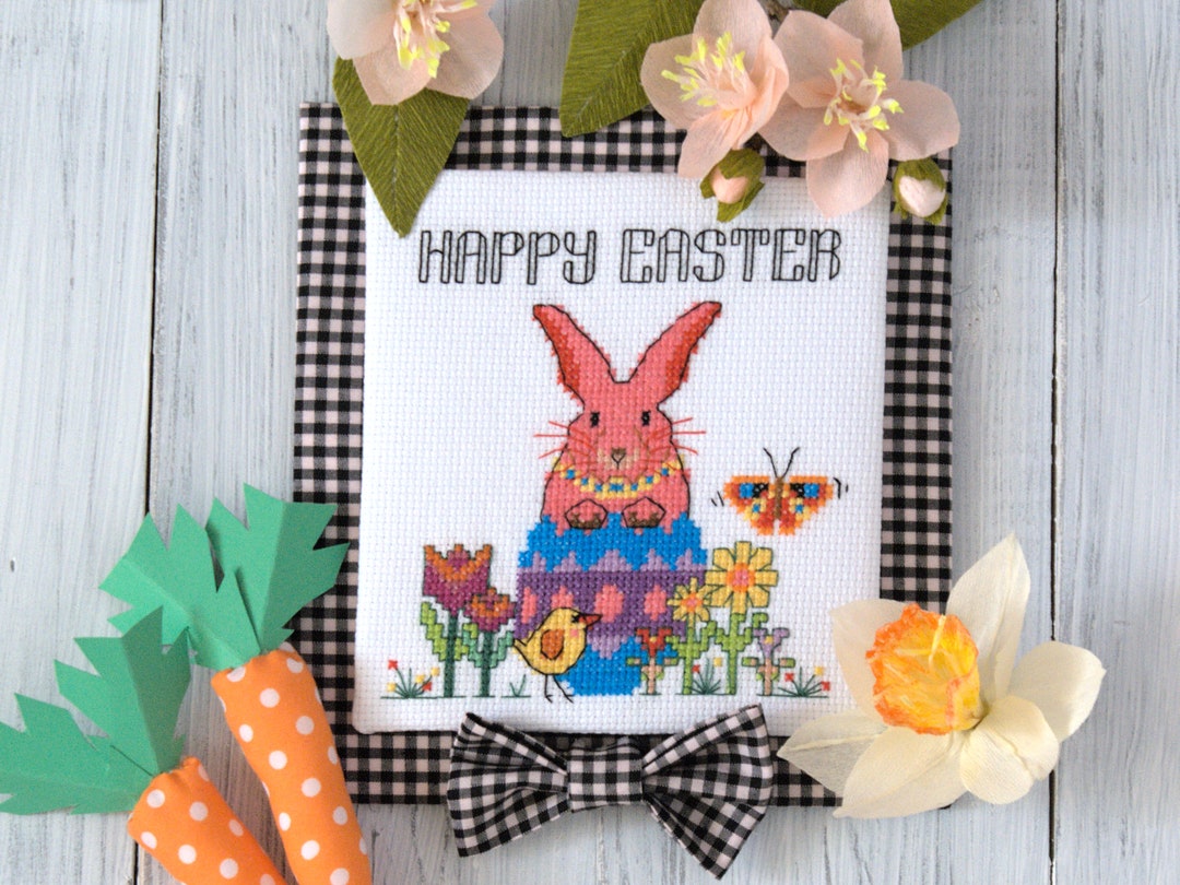 Happy Easter Counted Cross Stitch Pattern PDF Instant Download Etsy