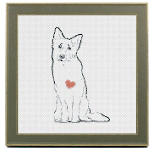 Love My German Shepherd Dog Cross Stitch Pattern