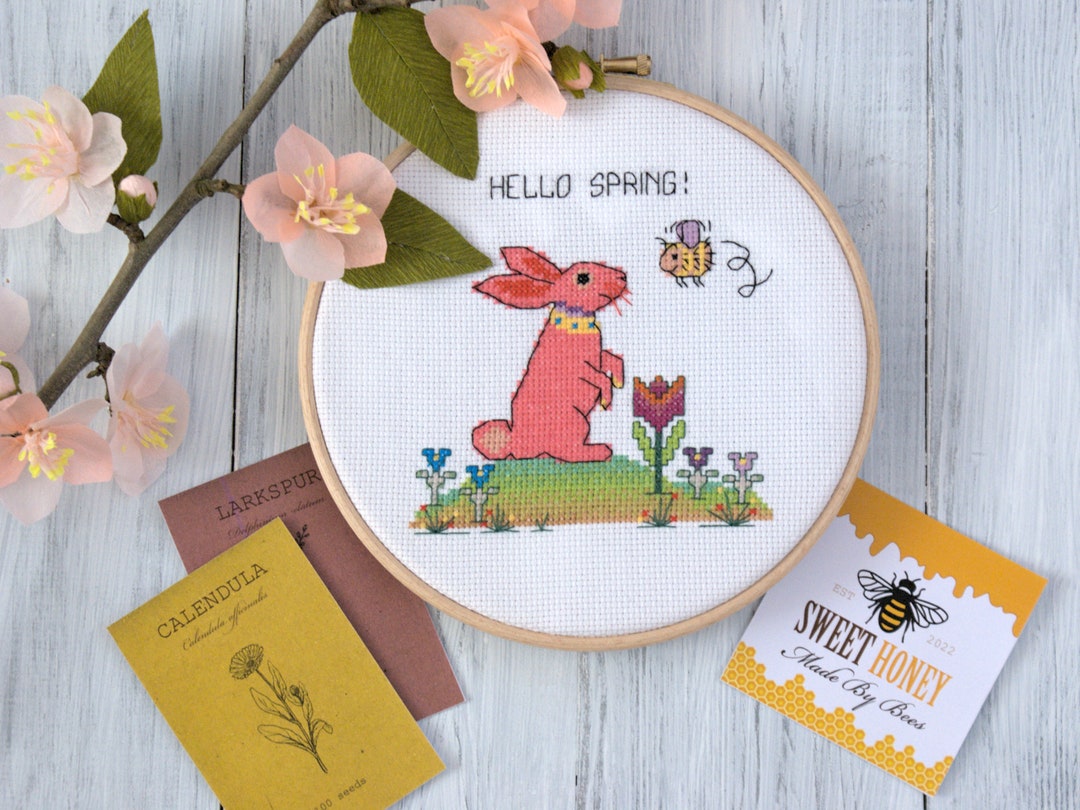 Hello Spring - Cross Stitch Pattern PDF - Instant Download - Etsy