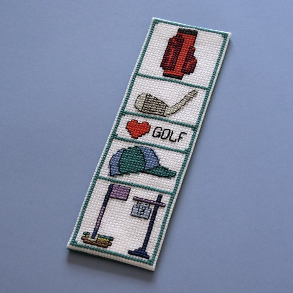 Love Golf! - Golfers Bookmark - Golf Counted Cross Stitch Bookmark Pattern