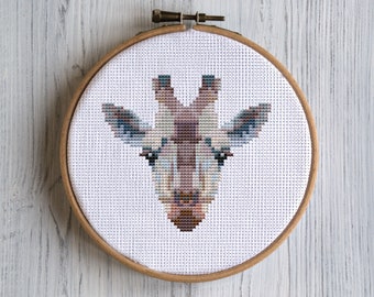 Geometric Giraffe Cross Stitch Pattern - Instant Download