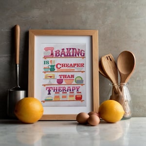 パン作りはセラピーよりも安い - パン職人のためのクロスステッチパターンPDF - すぐにダウンロード