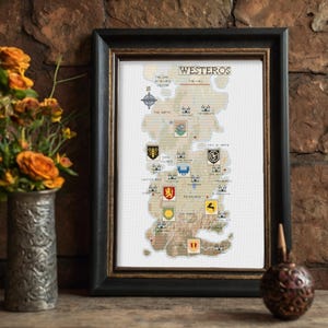 Westeros Map Cross Stitch Pattern - Instant Download