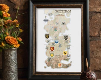Westeros Map Cross Stitch Pattern - Instant Download