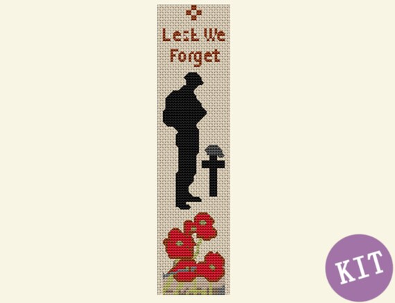 Lest We Forget Remembrance Cross Stitch Bookmark Kit