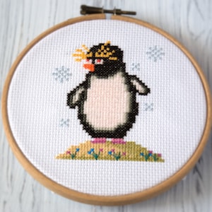 Rockhopper Penguin Cross Stitch Pattern PDF - Instant Download