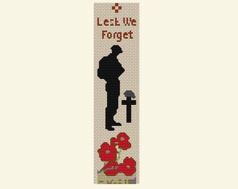 Lest We Forget - Remembrance Bookmark - Counted Cross Stitch Pattern
