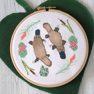 Playful Platypus cross stitch pattern - Instant Download PDF