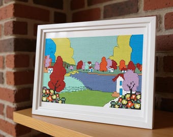Riverside - Art Deco Style Cross Stitch Pattern - Instant Download