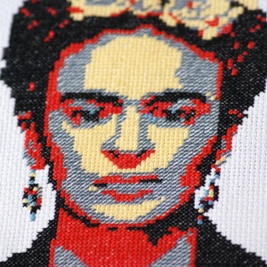 Frida Kahlo Pop Art Counted Cross Stitch Pattern Instant - Etsy