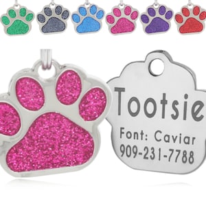 Personalized Pet ID Tag, Dog Tag, Cat Tag, Custom Cat Tag, Easy to Read, Cute Glitter Tag, Pet Tag, Pet Tags Personalized, Dog Collar Tag image 6