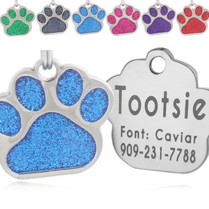 Personalized Pet ID Tag, Dog Tag, Cat Tag, Custom Cat Tag, Easy to Read, Cute Glitter Tag, Pet Tag, Pet Tags Personalized, Dog Collar Tag image 5