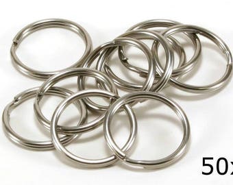 Stainless Steel SS304 Key Rings Split Ring, Lot of 50