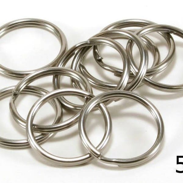 Stainless Steel SS304 Key Rings Split Ring, Lot of 50