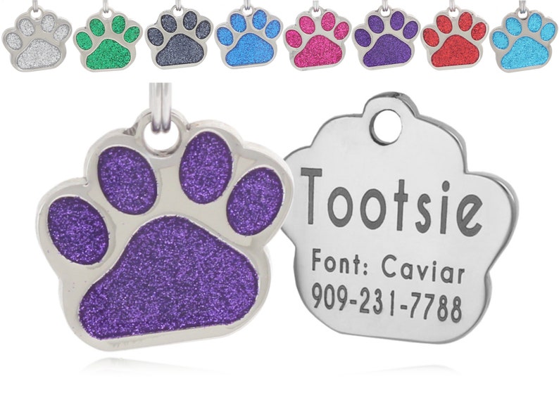 Personalized Pet ID Tag, Dog Tag, Cat Tag, Custom Cat Tag, Easy to Read, Cute Glitter Tag, Pet Tag, Pet Tags Personalized, Dog Collar Tag image 7