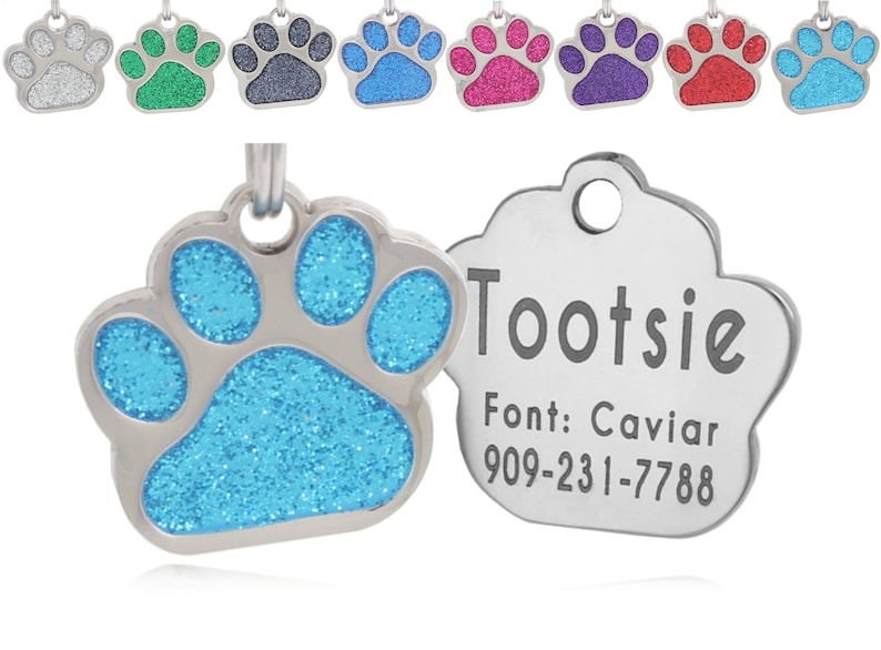 Personalized Pet ID Tag, Dog Tag, Cat Tag, Custom Cat Tag, Easy to Read, Cute Glitter Tag, Pet Tag, Pet Tags Personalized, Dog Collar Tag image 10