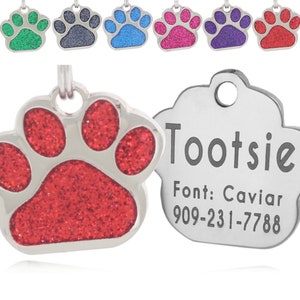 Personalized Pet ID Tag, Dog Tag, Cat Tag, Custom Cat Tag, Easy to Read, Cute Glitter Tag, Pet Tag, Pet Tags Personalized, Dog Collar Tag image 8