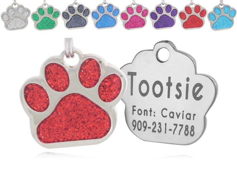 Personalized Pet ID Tag, Dog Tag, Cat Tag, Custom Cat Tag, Easy to Read, Cute Glitter Tag, Pet Tag, Pet Tags Personalized, Dog Collar Tag image 8