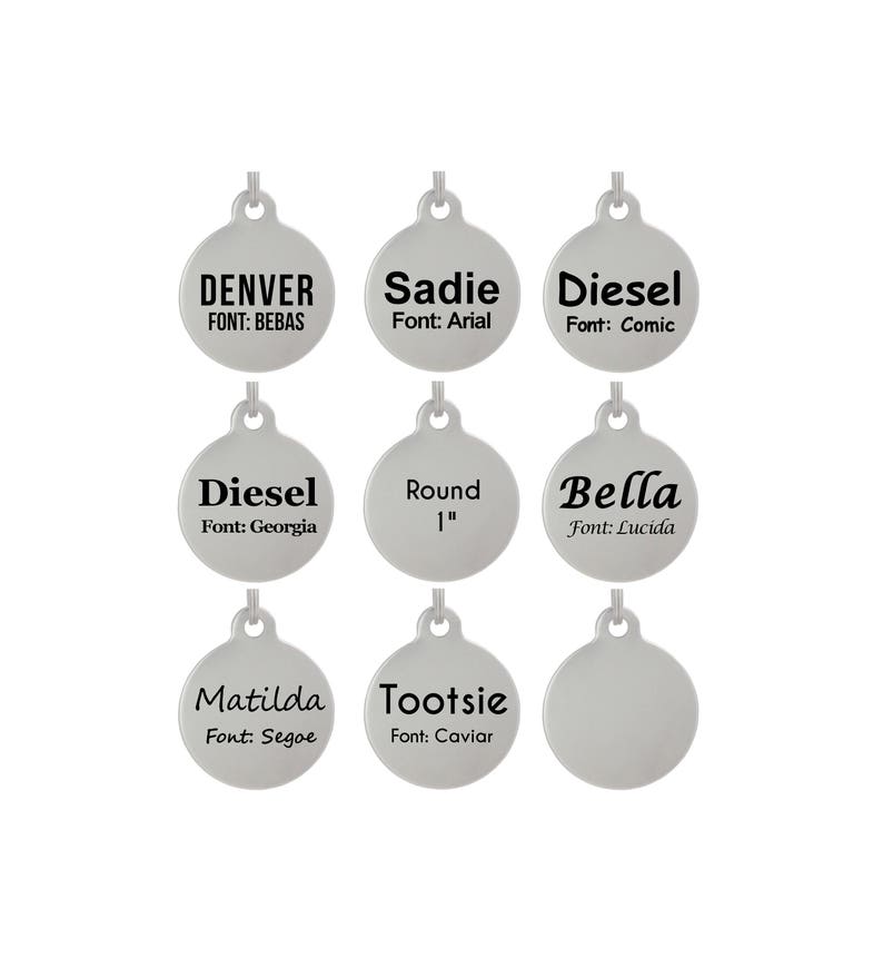 Double Sided Laser Etched Stainless Steel Pet ID Tag for Dog & Cat Tag Free Engraved and Personalized 1 Round Shape image 6