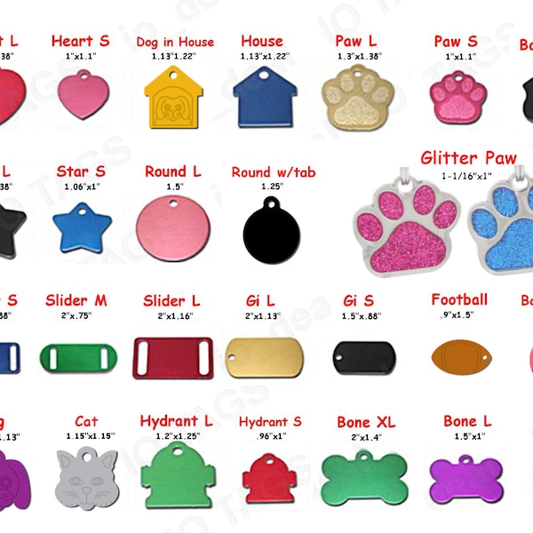 Personalized Pet ID Tag,  Dog Tag, Cat Tag, Custom Cat Tag, Easy to Read, Cute Glitter Tag, Pet Tag, Pet Tags Personalized, Dog Collar Tag