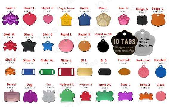 Laser Etched Aluminum Pet ID Tag, Double Sided Engraving