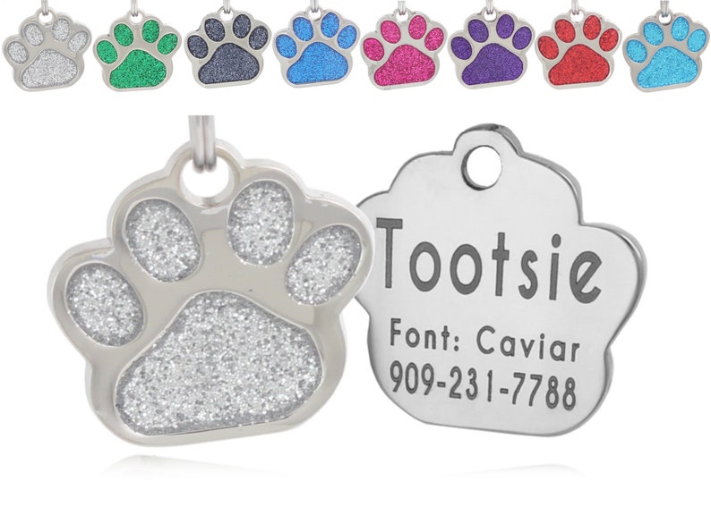 Personalized Pet ID Tag, Dog Tag, Cat Tag, Custom Cat Tag, Easy to Read, Cute Glitter Tag, Pet Tag, Pet Tags Personalized, Dog Collar Tag image 9