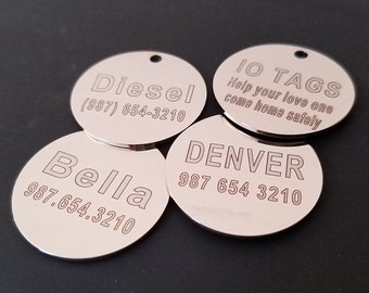 LASER Etched Round Tag Glitter Paw Pet ID Tag for Dog & Cat Custom Engraved Personalized