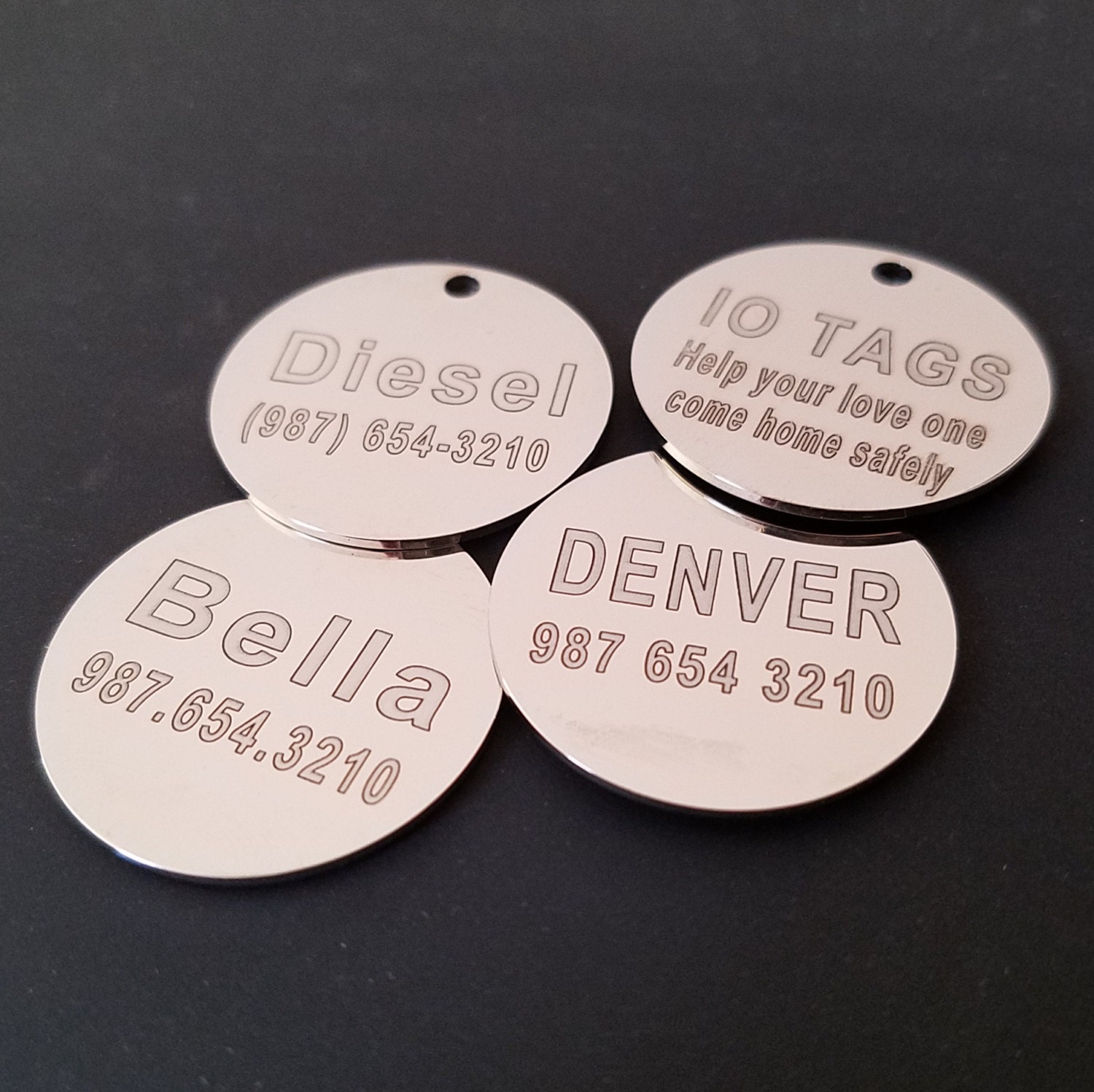 LASER Etched Round Tag Glitter Paw Pet ID Tag for Dog & Cat Custom En…