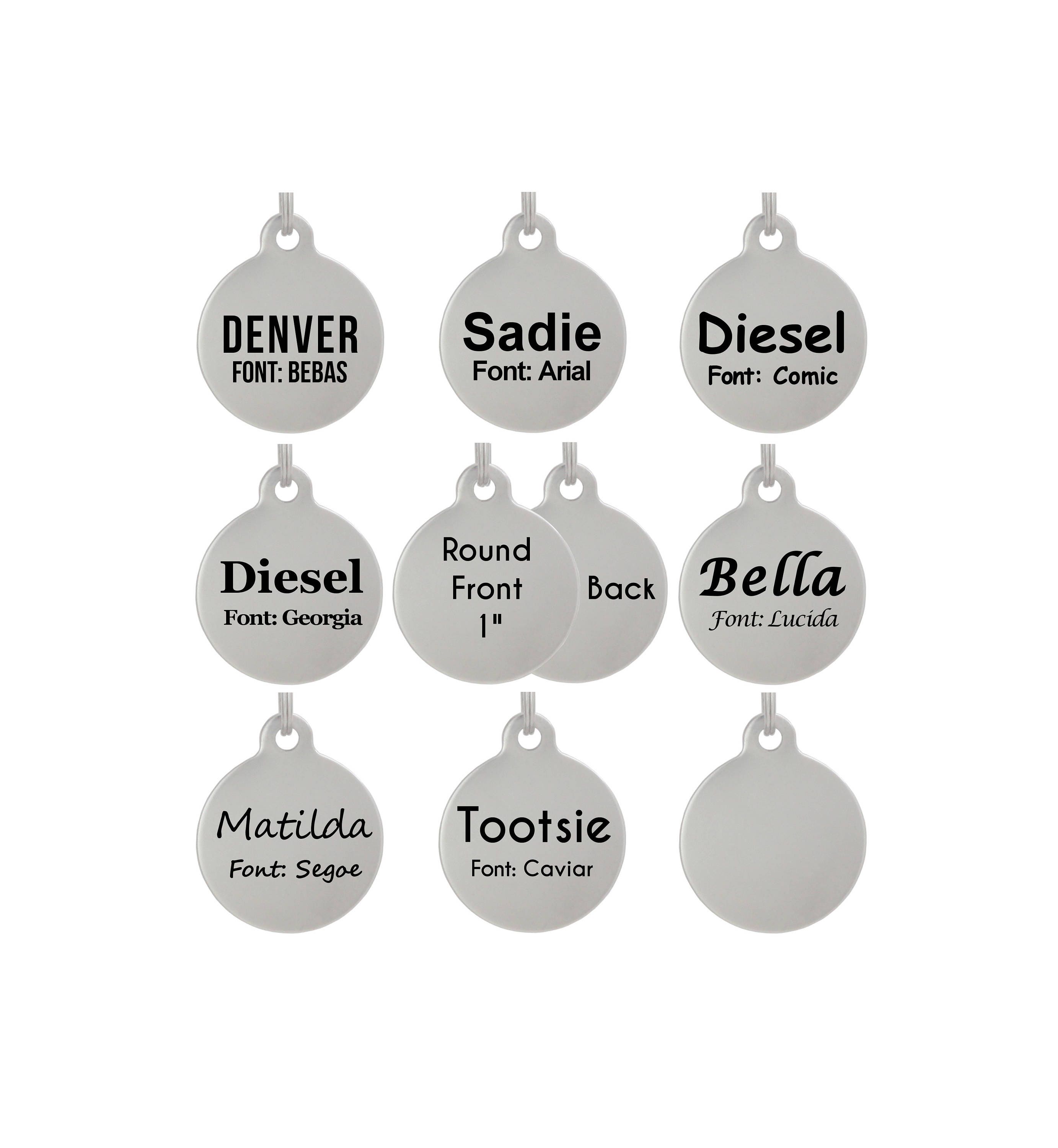 Double Sided Laser Etched Stainless Steel Pet ID Tags FREE Custom Per…