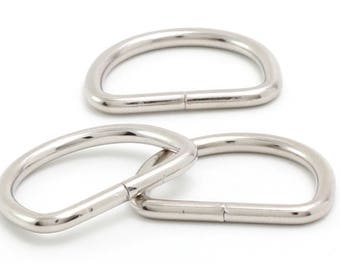 D Ring 1" (3/4" Inside) Non Welded Plated Loop Ring for Buckle Straps Bags