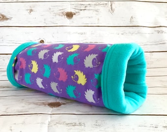 Custom Guinea Pig Hedgehog Rat Fleece Snuggle Tunnel Gift Pink Hedgehogs Pick from over 200+ Fabrics