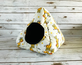 Custom Hedgehog Fleece Tent Teepee Guinea Pig Bed Plush Fleece Hidey Hut House Giraffe Pick from over 200+ fabrics