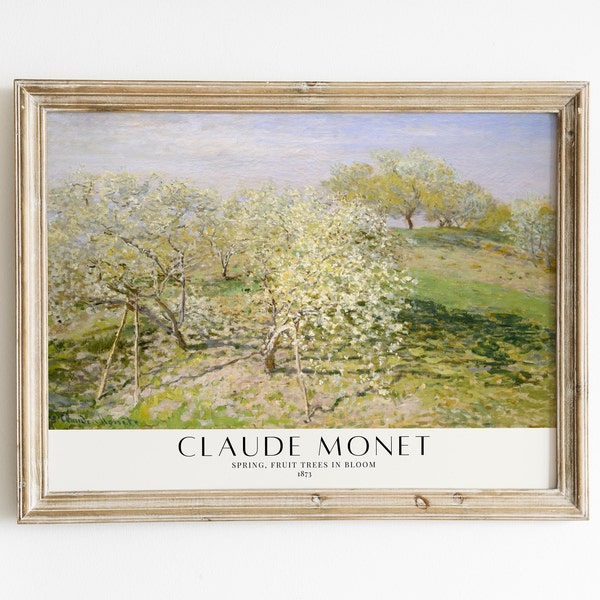 Claude Monet Print, Spring Fruit Trees in Bloom, Digital Art print, Digital Download, Printable, Home Decor