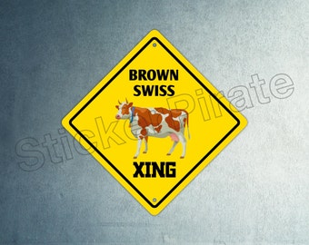 BRAHMAN XING Cow Aluminum Sign 