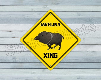 Javelina Crossing 12" x 12"  Aluminum Novelty Sign