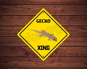 Gecko Crossing 12" x 12"  Aluminum Novelty Sign