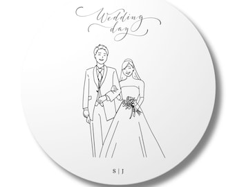 Minimalist Personalized Wedding Coasters, Custom Cardboard Coasters  Keepsake Wedding Favors and Gifts for Couples, 4" Round. #29