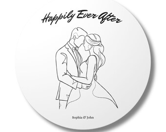 Minimalist Personalized Wedding Coasters, Custom Cardboard Coasters  Keepsake Wedding Favors and Gifts for Couples, 4" Round. #32