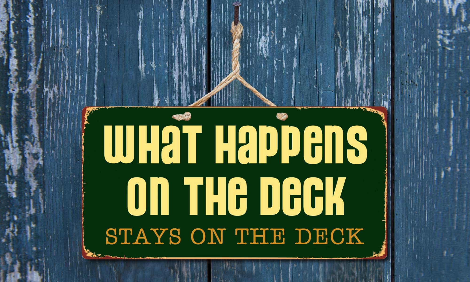 1099HS What Happens On The Patio Stays On The Patio 5x10 Aluminum Hanging Novelty Sign 1099HS What Happens On The Patio Stays On The Patio 5x10 Aluminum Hanging Novelty Sign