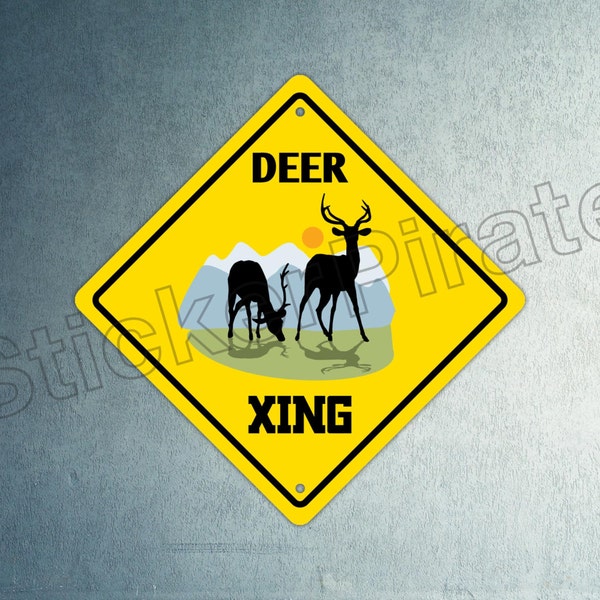 Deer Crossing 12" x 12"  Aluminum Novelty Sign