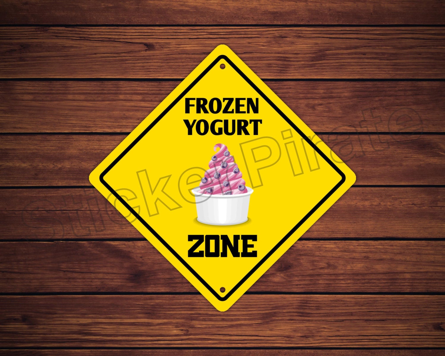 Frozen Yogurt Zone 12 X 12 Aluminum Novelty Sign Etsy