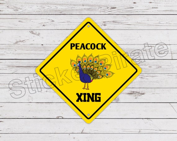 Peacock Crossing 12" x 12"  Aluminum Novelty Sign