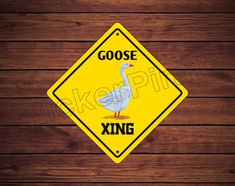Goose Crossing 12" x 12"  Aluminum Novelty Sign