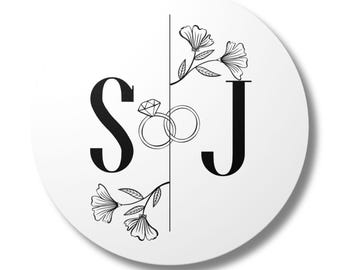 Minimalist Personalized Wedding Coasters, Custom Cardboard Coasters  Keepsake Wedding Favors and Gifts for Couples, 4" Round. #27