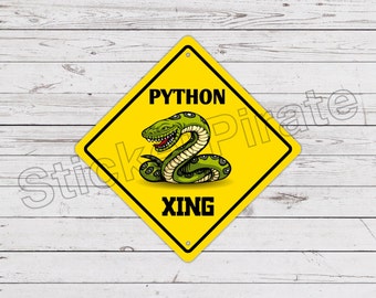 Python Crossing 12" x 12" Aluminum Novelty Sign