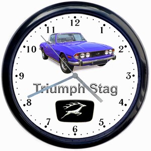 Triumph Stag Classic Car Large 10inch Black Wall Clock