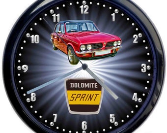 Triumph Dolomite Sprint Classic Car Large 10inch Black Wall Clock