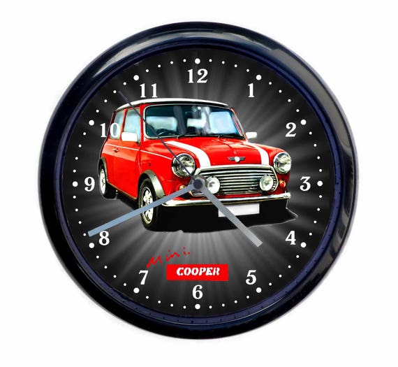 Mini Cooper Classic Car Large 10inch Black Wall Clock Etsy