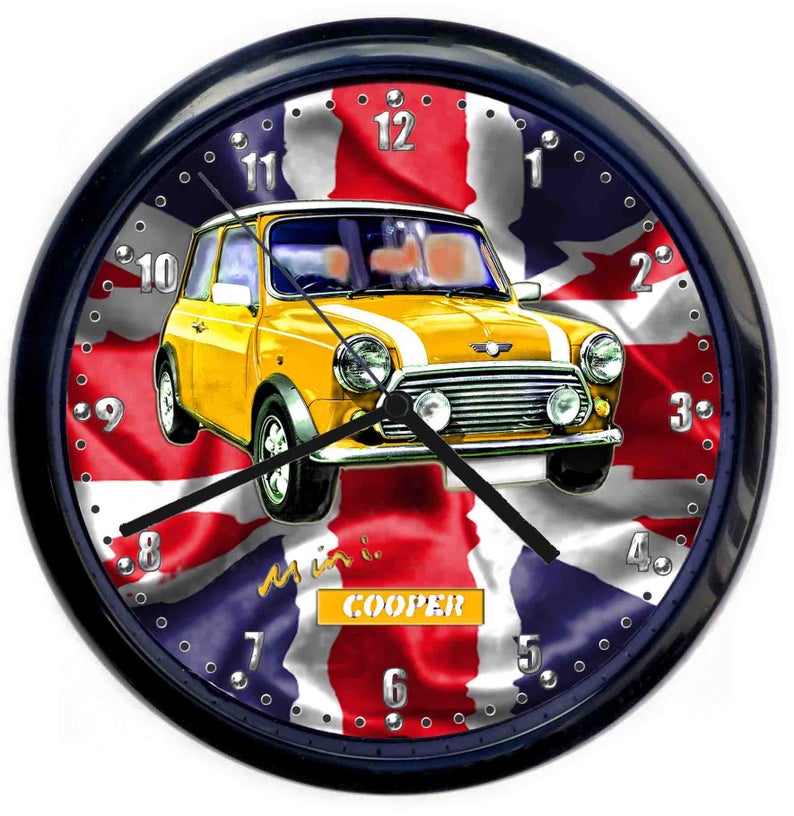 Mini Cooper Classic Car Large 10inch Black Wall Clock Etsy UK