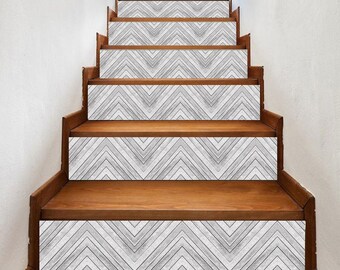 Weathered wood stair riser, window sill, tile stickers 7 inch X 36 inch strips #0060- - Choose the number of strips needed from the menu.